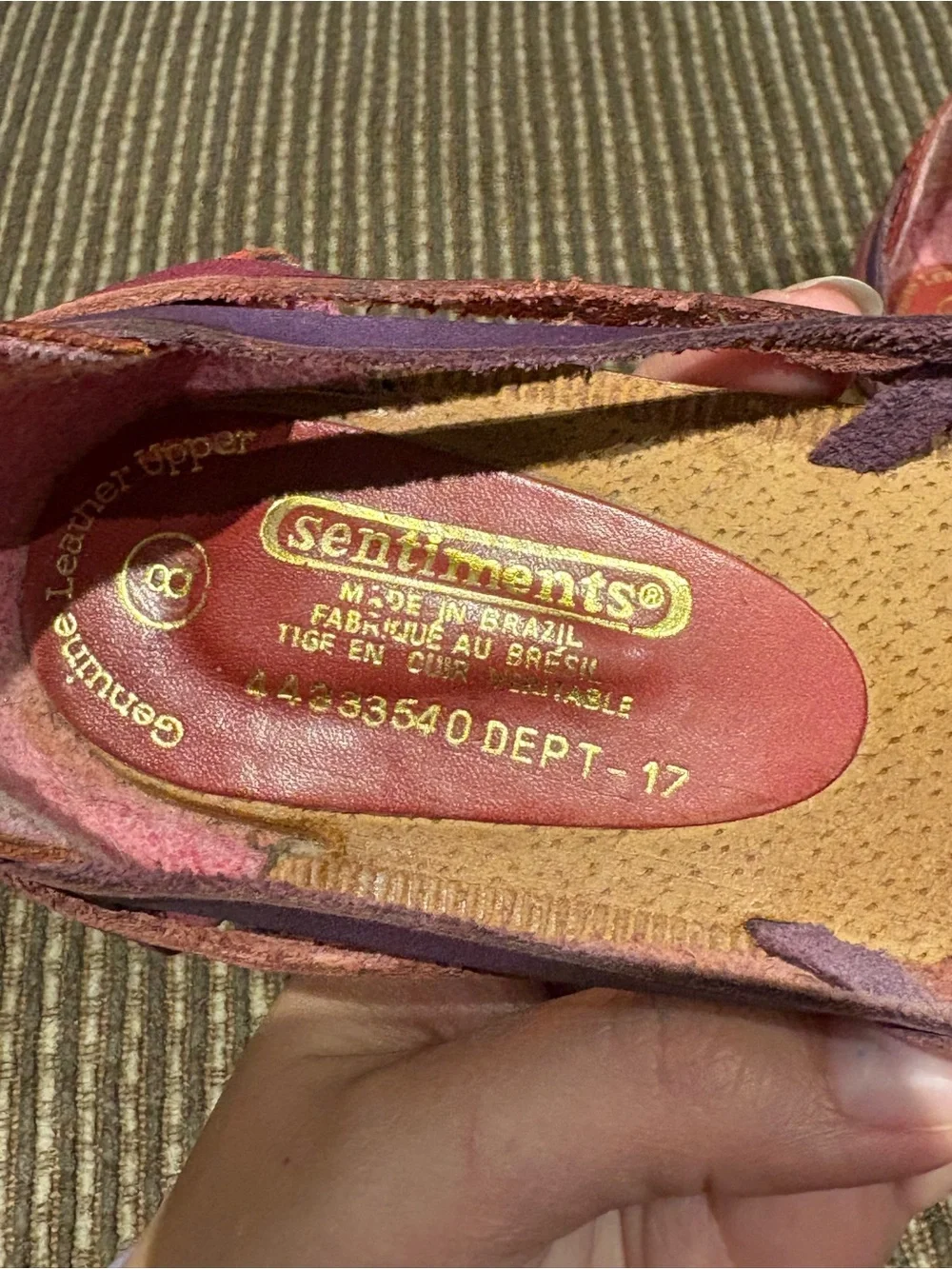 Pink & Purple Woven Leather Huarache Flats - Picture 3 of 10